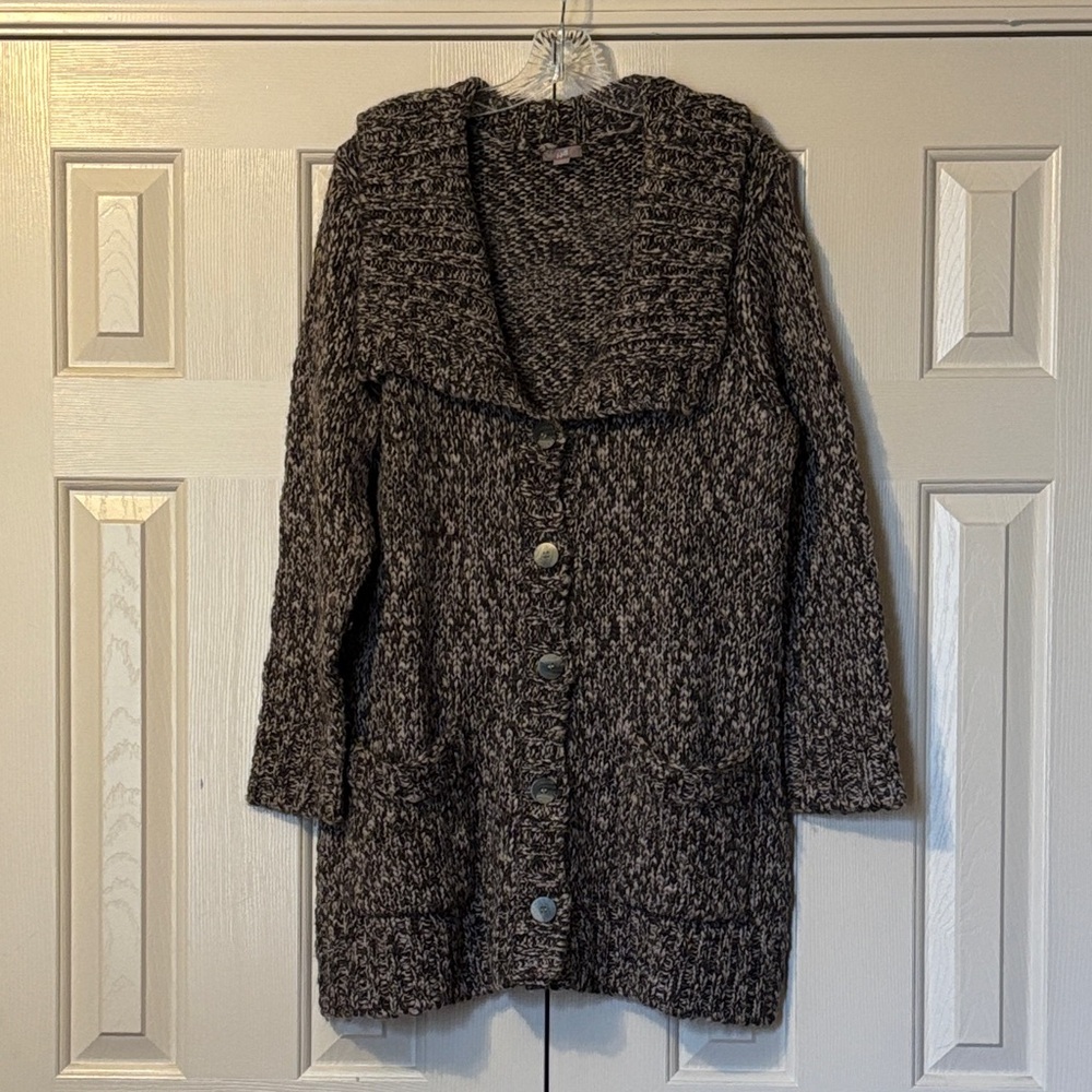 J. Jill Brown Marled Long Cardigan Sweater